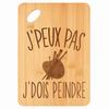 Cutting Board - PLANETEE - Appetizer Tray - Bamboo 30x20x1 Cm - "I Can't" Pattern - 24 Mm Hole