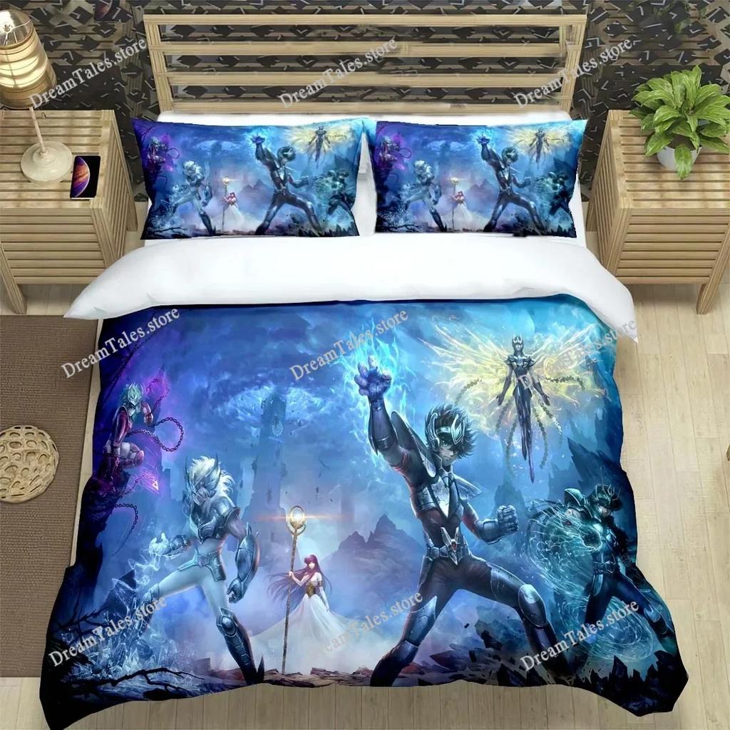 Saint Seiya 3D Duvet Cover Set HD Comforter Cover for Kids Bedding Sets Bedclothes Bedroom Decor Home Textileextile Luxury Gift7
