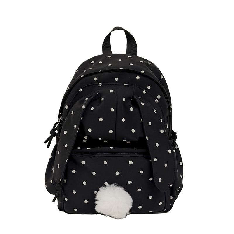 Women Polka Dot Nylon Backpack Casual Travel Daypack School Bag