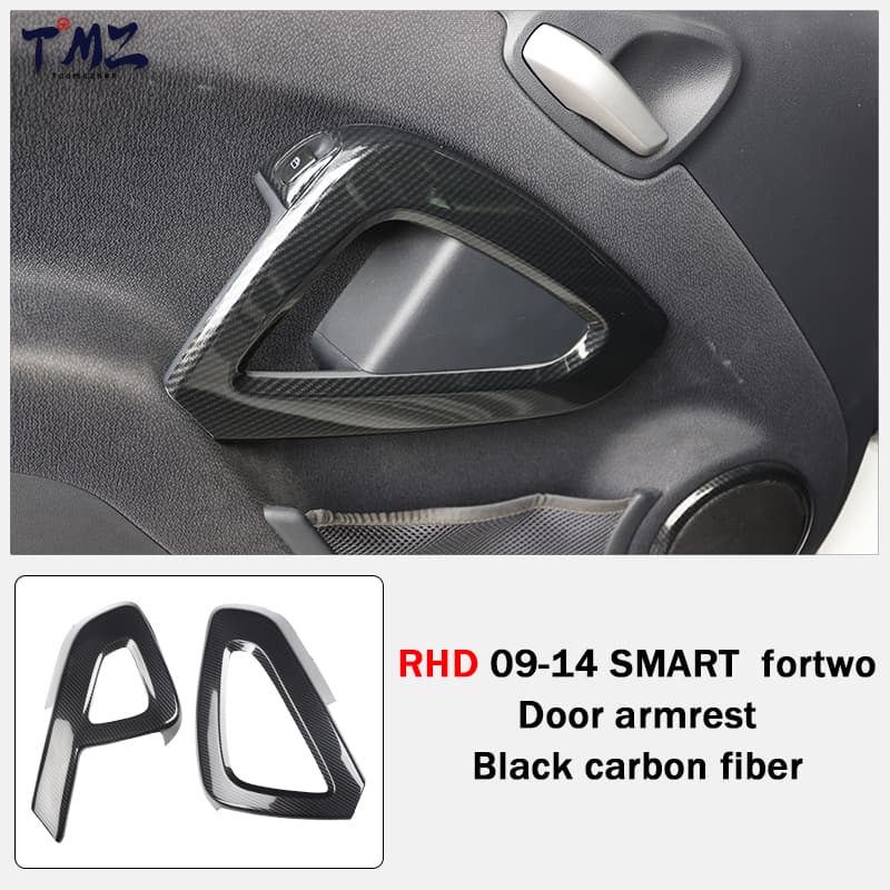 Right Hand Drive Vehicle Accessories with Carbon Fiber Pattern Black Navigation Panel Decorative for Benz SMARTfor Two Sticker