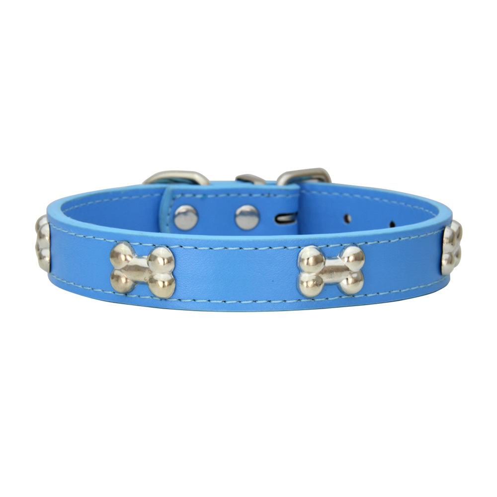 Pet Collar Bone Jewelry Adjustable Wear-resistant Fashion Dog Leather Leash