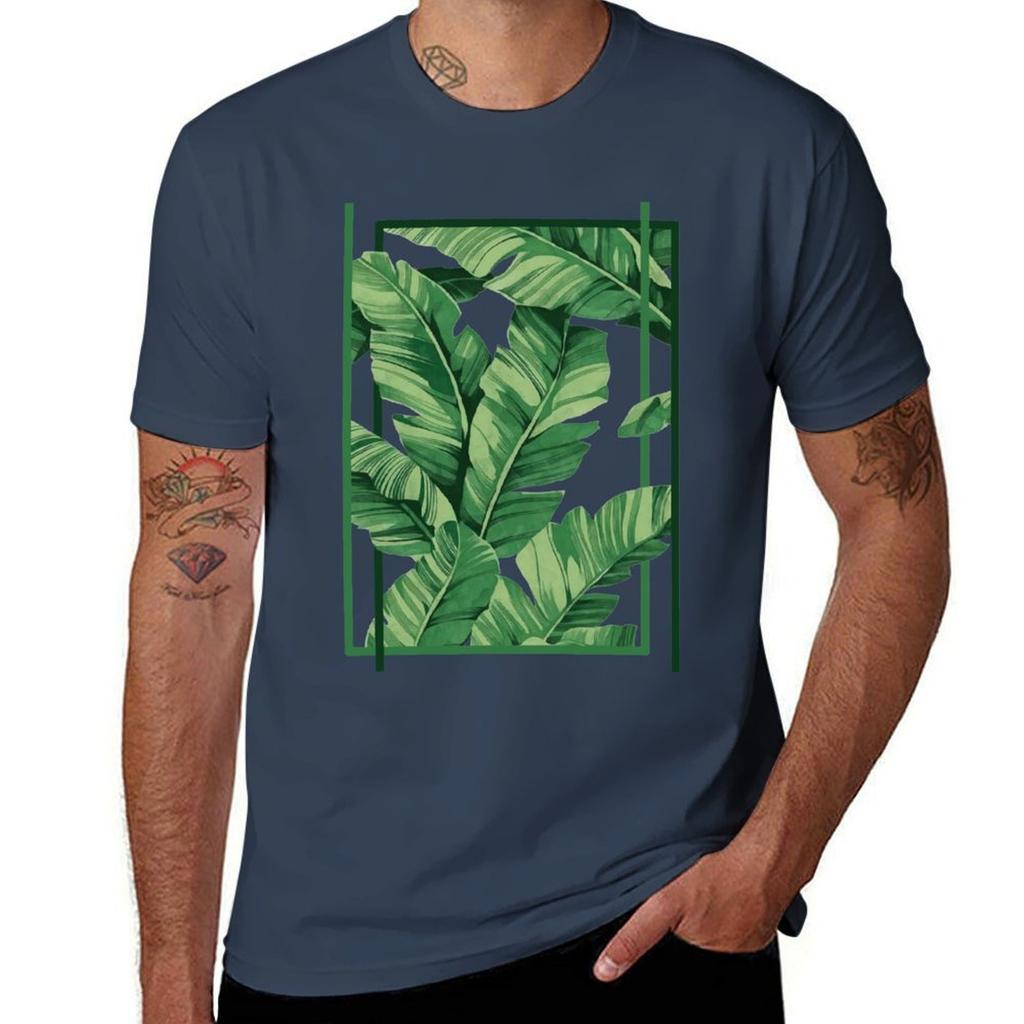 Tropical Banana Leaves TShirt AntiPerspiration Workout Top