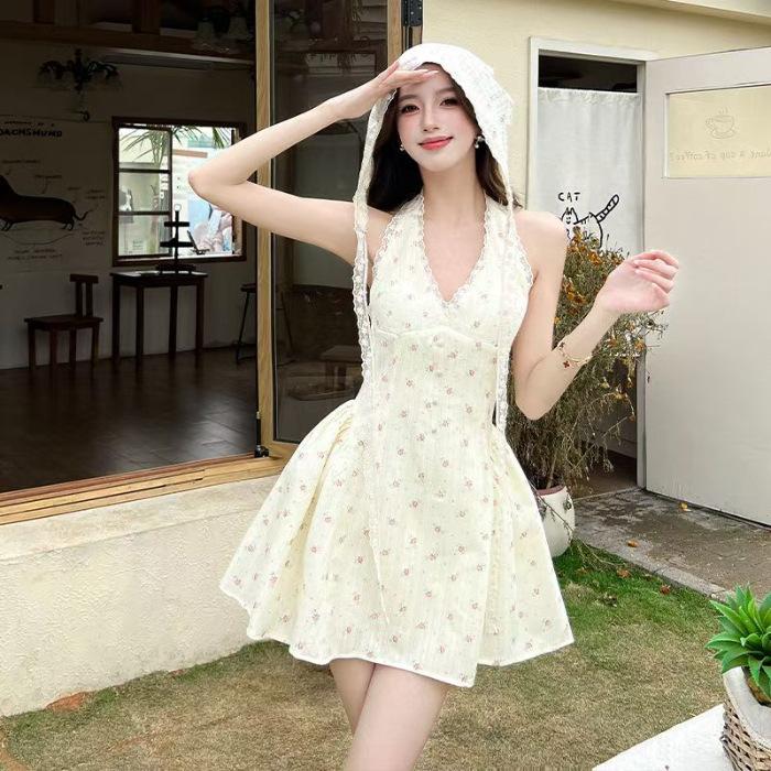 

Dopamine new dress sweet and spicy neck dress Internet celebrity small first love fresh explosion first love S