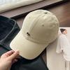 Grape purple embroidered little fox soft top baseball cap women's new high quality white cap