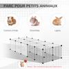 Enclosure for Small Animals DIY Design Modular Cage for Guinea Pigs Rabbits Chinchillas Small Pets 27 Panels Black