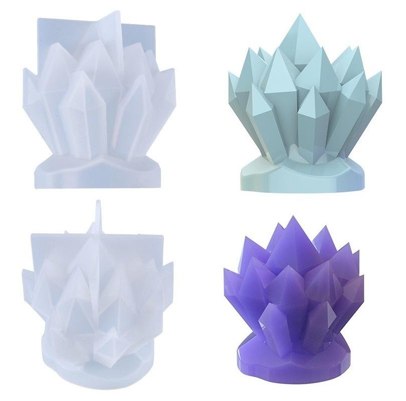 Iceberg Shape Flower Cluster Candle Silicone Mold European Style 3D Molds for Candle Making Ice Soap Resin Mould Demold Nonstick
