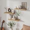 Solid Wood Wall Shelf for Living Room: Punched One-Line Board for Books and Decorative Display