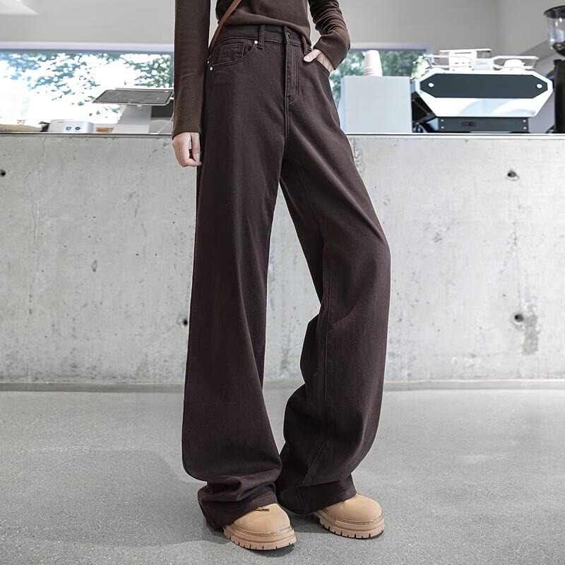 Women's Washed High-Waist Wide-Leg Denim Jeans