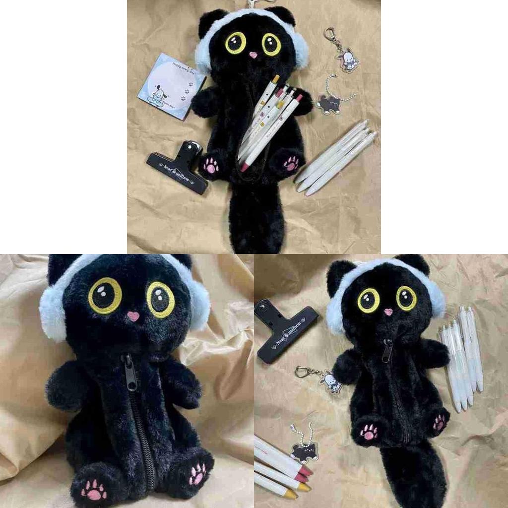 New Plush Kitty Pencil Pouch Fun Cartoon Organizer With Soft Material For Kids And Teens