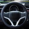 King Company KC-93785 Odorless Premium Quality Soft Silicone Leather Textured Non-Slip Car Decoration Steering Wheel Cover Black