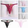 Men Lace Bow Underwear Boxer Briefs Bulge Pouch Bikinis Shorts Underpants Gay Wear