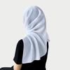 Elastisches Weiches Wickel-Chiffon-Haartuch Schlankes Rauten-Einfarbiges Bandana Haarband Elegantes Gefaltetes Seidentuch Mädchen