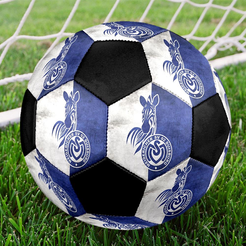 MSV Duisburg Size 5 Soccer Ball, Machine-Stitched PVC, Durable & High Bounce, All Ages Fit, fan merchandise, matches & outdoor use.
