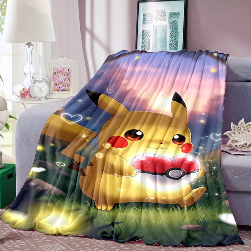 Pokémon Pikachu Series Flannel Blanket—Soft To the Touch, the Perfect Choice for Home Relaxation; an Excellent Gift for Pokémon