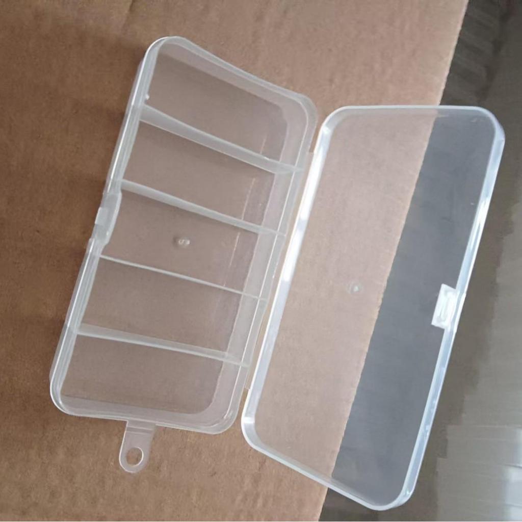 Clear Plastic Five-Compartment Fishing Tackle Box Set