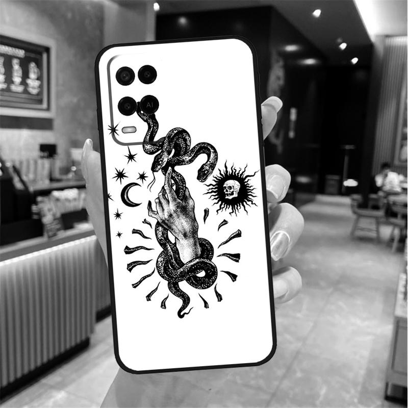 Hand Snake Case For Oppo A80 A40 A60 A18 A38 A58 A78 A98 A96 A76 A16 A94 A74 A54 A15 A17 A57 A77 A5 Pro