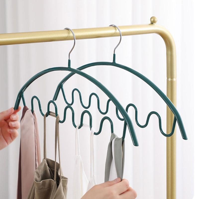 10pcs Wave Clothes Hangers Multifunctional Drying Rack Closet Storage Organization for Closet Space Saving