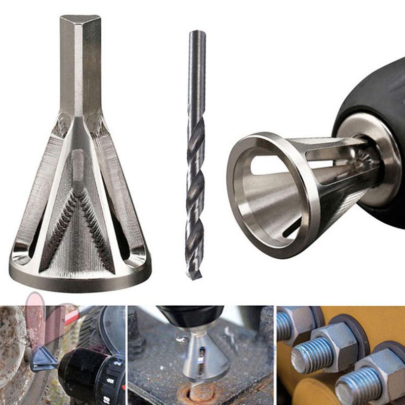 New External Chamfer HSS Deburring Three Blade Triangular Handle Hexagonal Handle Gold Black Electric Drill Tool Accessories