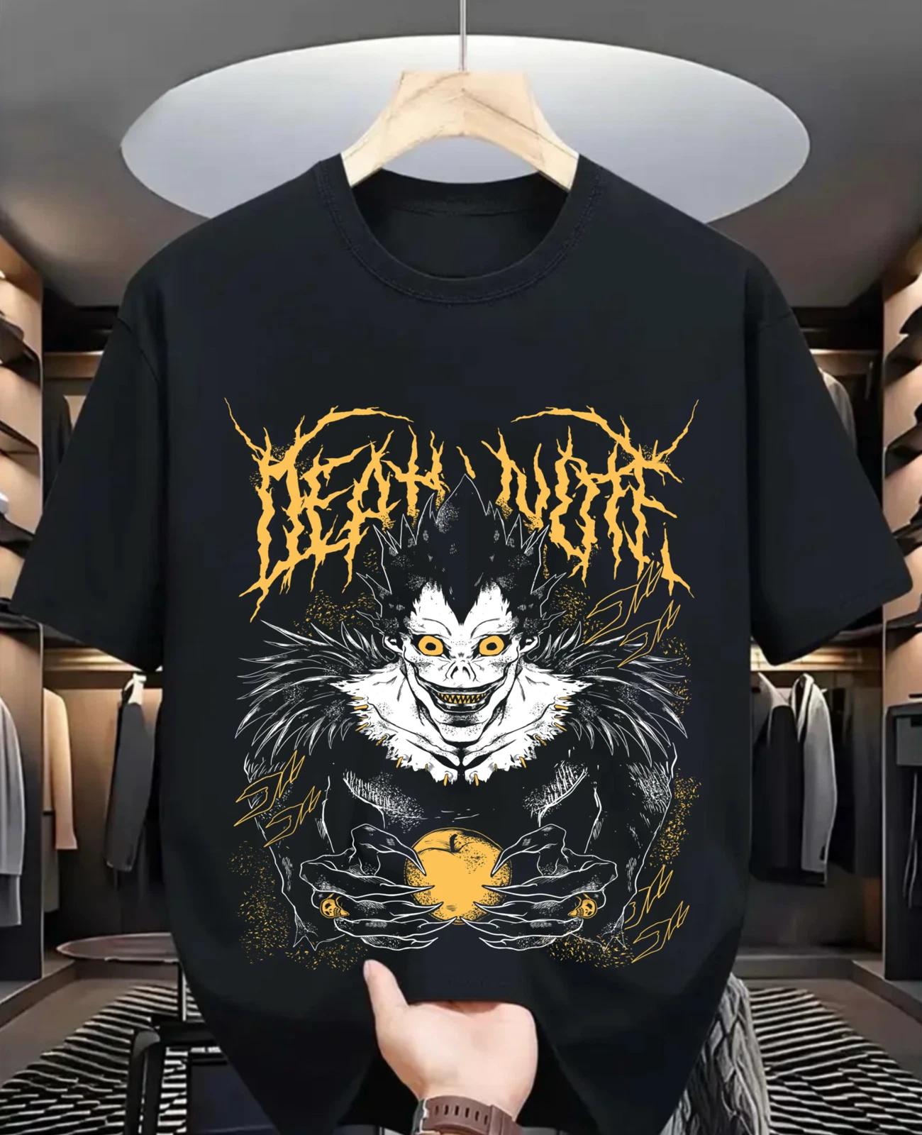 

Kira Ryuk T-Shirt Death Note Horror Anime Black Graphic Tee Gift Shirt All Size 3XL