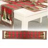 Charming Christmas Table Flag Stylish Plaid Fabric Embroidered Table Decor For Holiday Gatherings