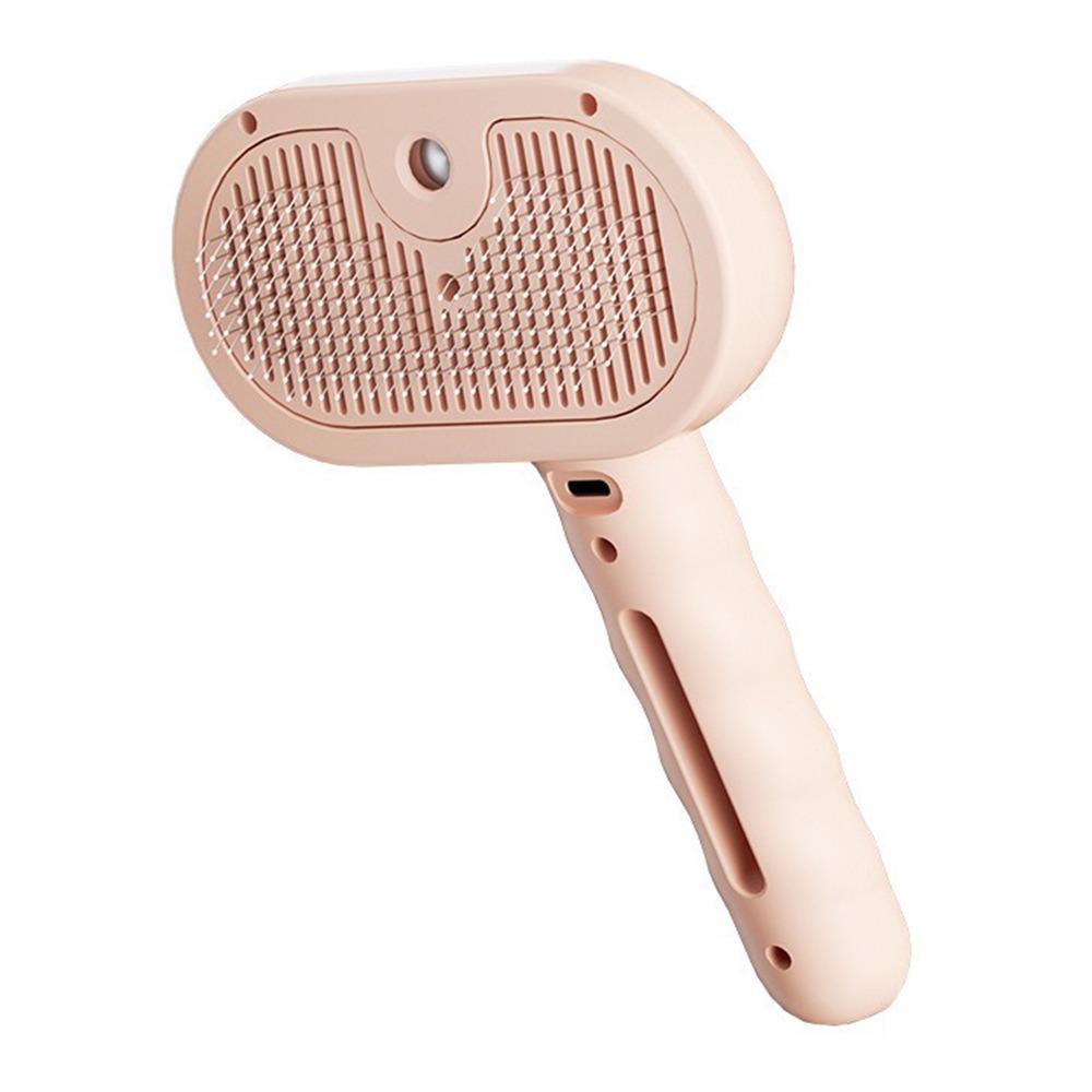 

Remove Floating Hair Pet Spray Comb USB Charging Built-in Mist Humidifier Hair Removal Comb Pet Grooming Clean Tool Cat Dog рожевий