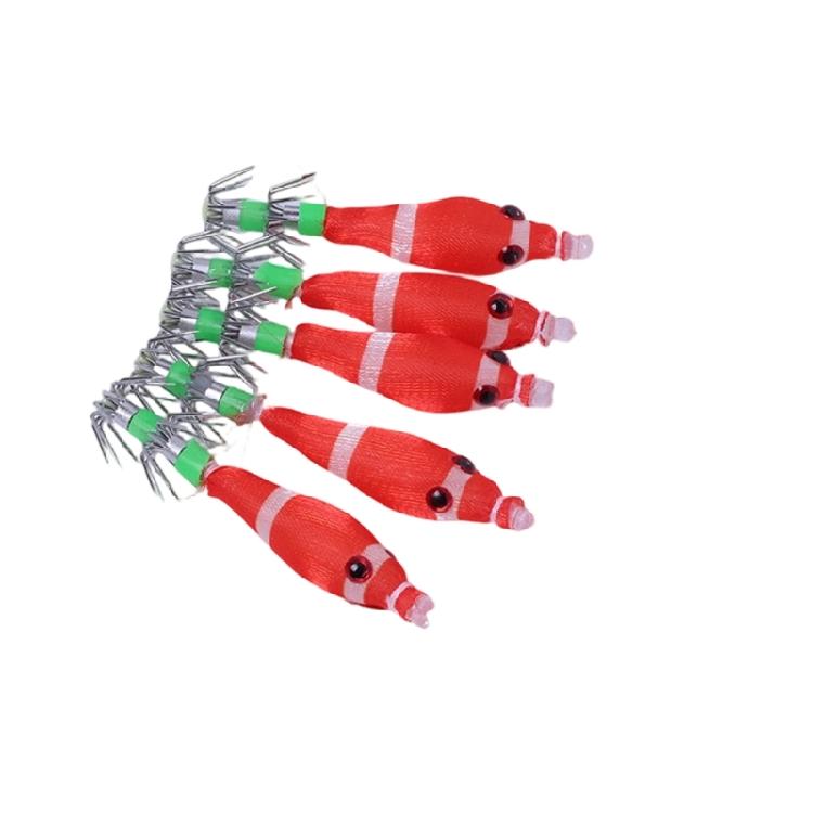 5pcs Artificial Baits Shrimp Lures Baits 5.8cm 3.1g Cuttlefish Hook Lures Glow Squid Jigs Glow Jigs Hook