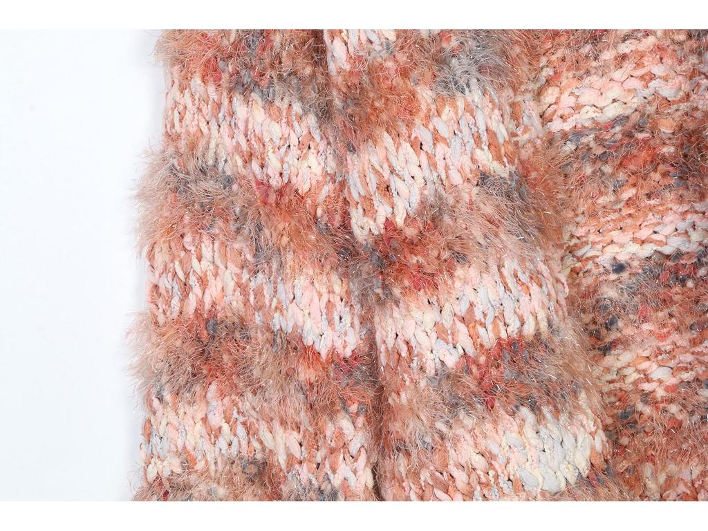 Women's Color Block Loose Knit Cardigan - Casual Long Sleeve Sweater for Autumn & Winter