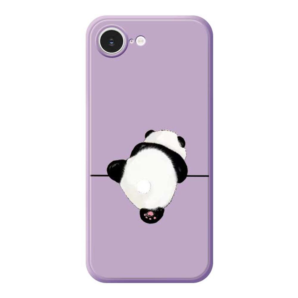 For iPhone 16e Case Panda Back Pattern Printing Straight Edge TPU Phone Back Cover