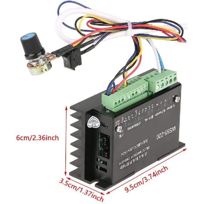 DC Motor Driver, CNC Brushless Motor Driver Controller WS55-220 DC48V 500V Motor Driver Controller BLDC Controller