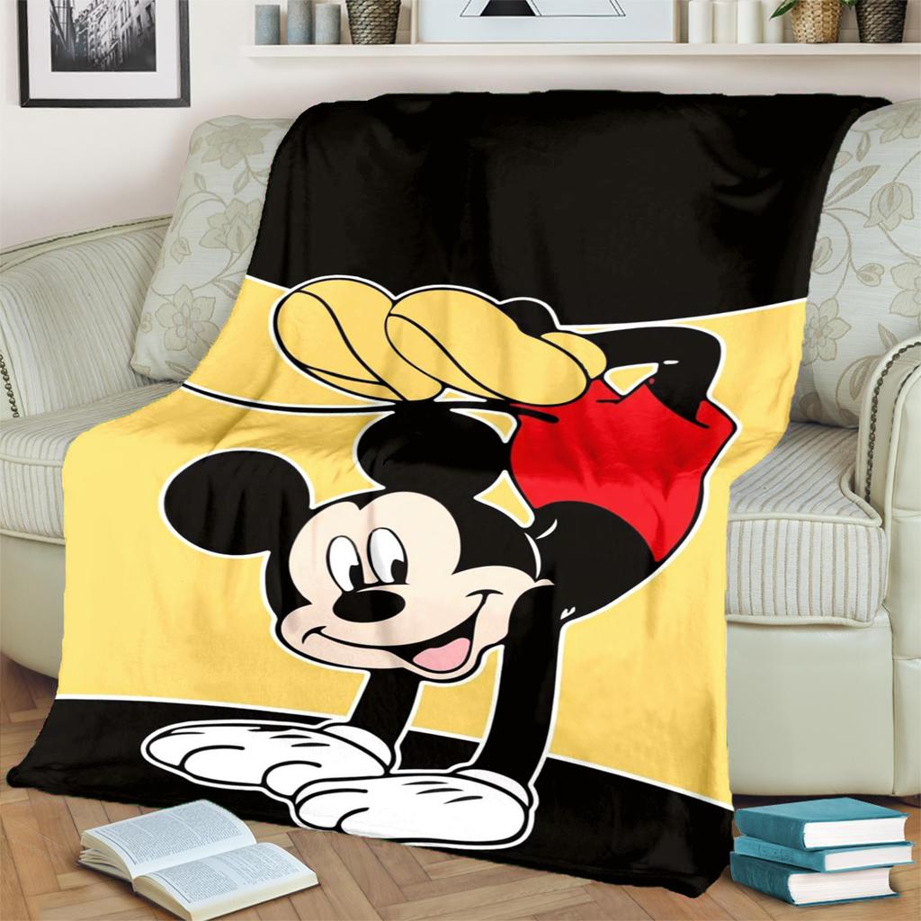 Soft Flannel Blanket with Minnie & Mickey Pattern Warm for Bedrooms, Sofas, Travel, Picnics and Chairs