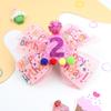 New Sprinkle Confetti Hair Bow Clip - First Birthday Pink Party Decoration For Baby Girls, Ice Cream Theme 1st Birthday