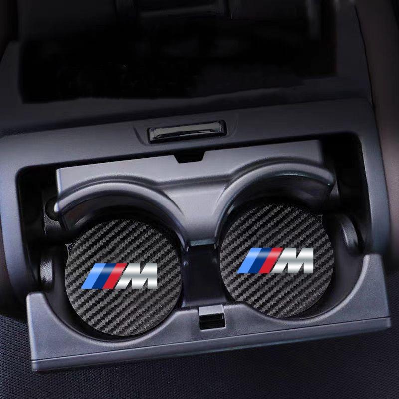 Anti Dust Anti Slip Car Cup Coaster Waterproof Mat Pad Interior Accessories For BMW M Performance G30 G32 G01 G02 G05 G06 G07