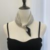 Silk scarf new pearl necklace spring and summer thin magnetic buckle lazy silk scarf women's pendant scarf collarbone chain