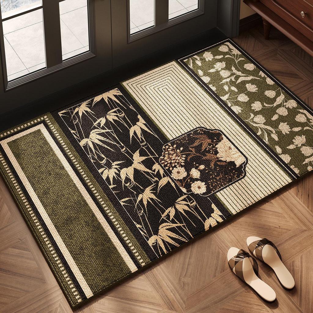 Vintage Door Mat: High-End, Non-Slip, Easy Clean, Cuttable, Dirt-Resistant, Wash-Free for Home Use