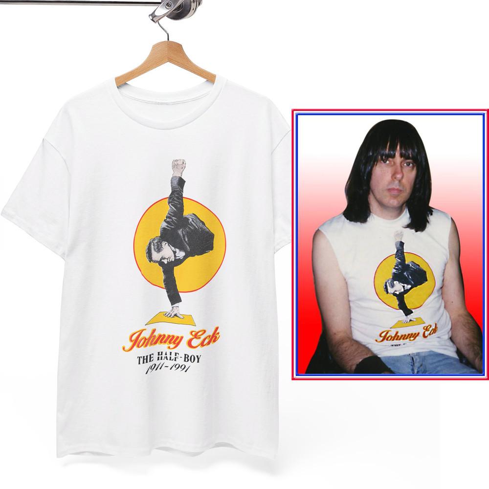 Johnny Ramone Wearing Johnny Eck T-Shirt The Half Boy Unisex Tee For Men Women Unisex T-Shirt XXXXL