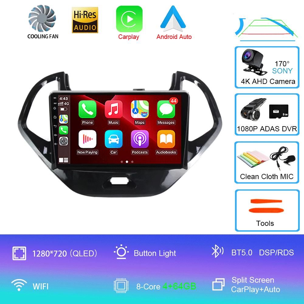 Android 14 For Ford FIGO 2015 2016 2017 2018 Car Radio Multimedia Video Player Navigation GPS 5G WIFI Carplay Auto 360 Camera