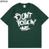 Unisexs pure cotton tshirt dont follow my creative letter print harajuku retro street style y2k fashionable aesthetic pullover