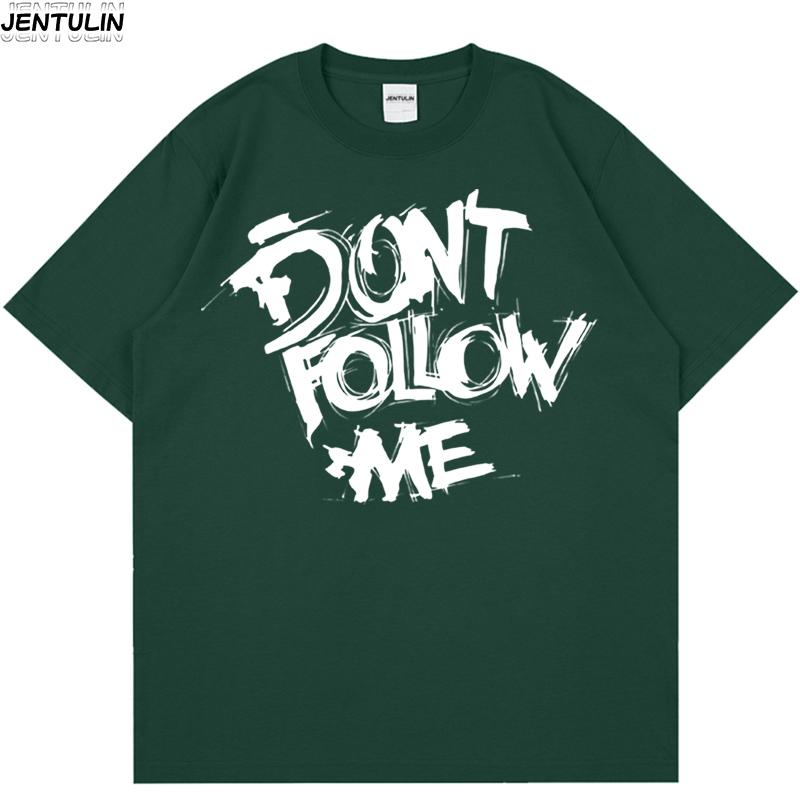 Unisexs pure cotton tshirt dont follow my creative letter print harajuku retro street style y2k fashionable aesthetic pullover