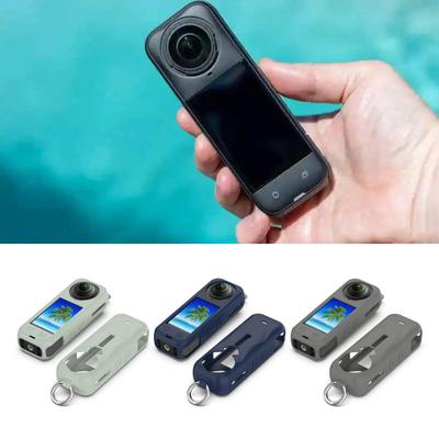 Silikon-Schutzhülle für Insta360 X5 Tragbarer Stoßfester Action-Kamera-Schutzhüllen-Sleeve-Shell mit Metallring Sportkamera-Zubehör