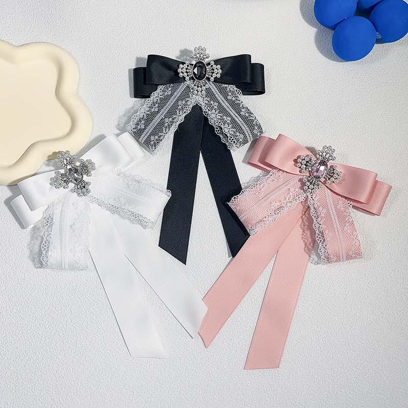 Fabric Lace Bowknot Brooches For Women   Corsage Shirt Collar Pin Luxulry Jewelry Accessories