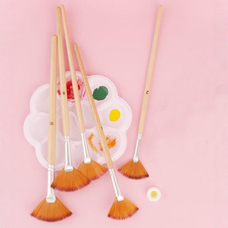 5 sztuk Nylonowe Pędzle Wentylatorowe do Akwareli Artystyczne Pędzle Wentylatorowe do Malowania Olejem Akrylem Do Malowania Akrylowego Akwarelą