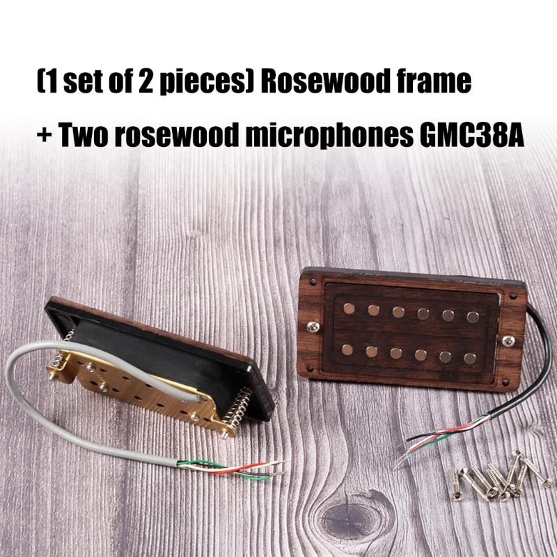 Humbucker Tonabnehmer Set mit Keramikmagneten und Holzrahmen für Gitarren-Upgrade Hoher Output Klarer Klang Einfache Installation