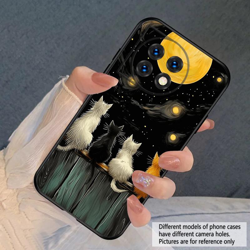 Fond Chat Pour OnePlus 8 9 11 12 13 10 Pro 9RT 8T 12R Ace 3 5 2V Nord CE 2 4 Lite N20 SE 30 N200 silicone souple coque de téléphone