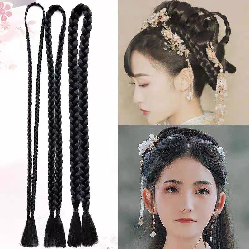 Chinese Style Braided Wig Bun for Bridal Hairstyles
