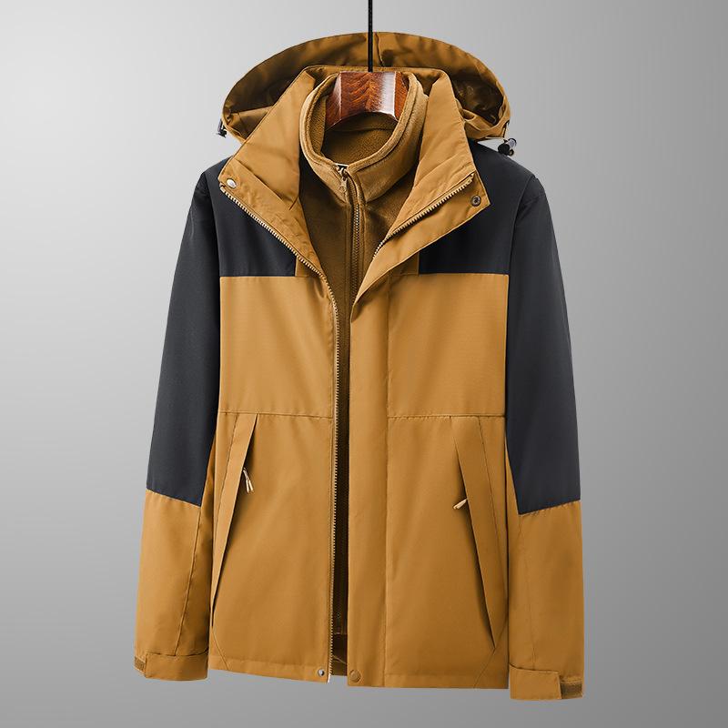 

Новая куртка три-в-одном для мужчин, ветро- и маслонепроницаемая куртка для женщин, ветровка для поездок на работу и путешествий, с цветовой блокировкой S