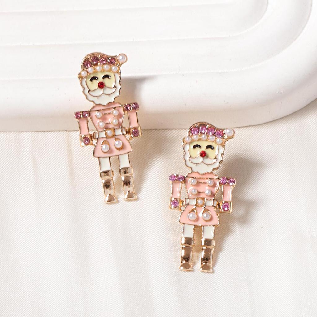 Elegant Christmas Nutcracker Tin Soldier Stud Earrings - Trendy and Versatile