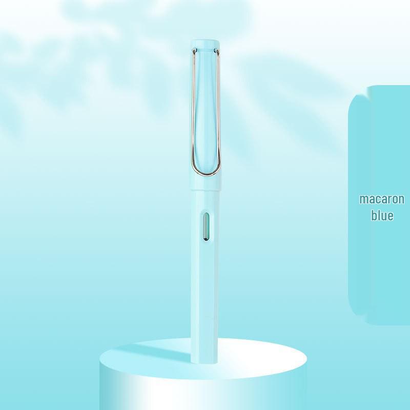 Refillable Ergonomic Fountain Pen for Students - Transparent Colored Plastic Design