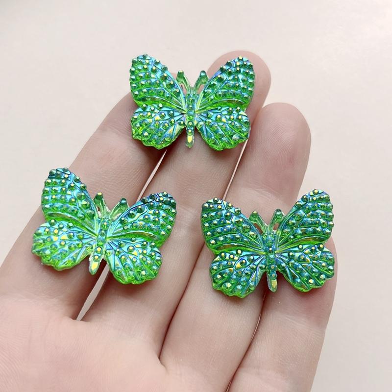 New 30*23mm  AB color Resin Butterfly Rhinestone diy hair accessories Flat back Scrapbook Flat back wedding decoration 10pcs/lot