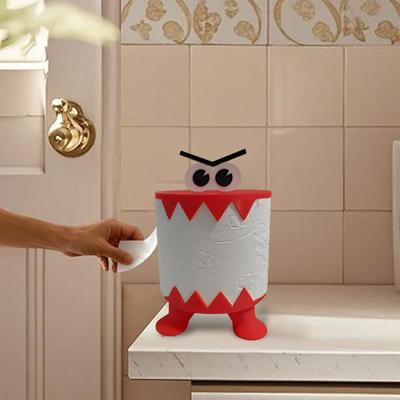 Tissue Holder Toilet Paper Holder Cute Cartoon Toilet Roll Holder for Bathroom Free Standing for Countertop