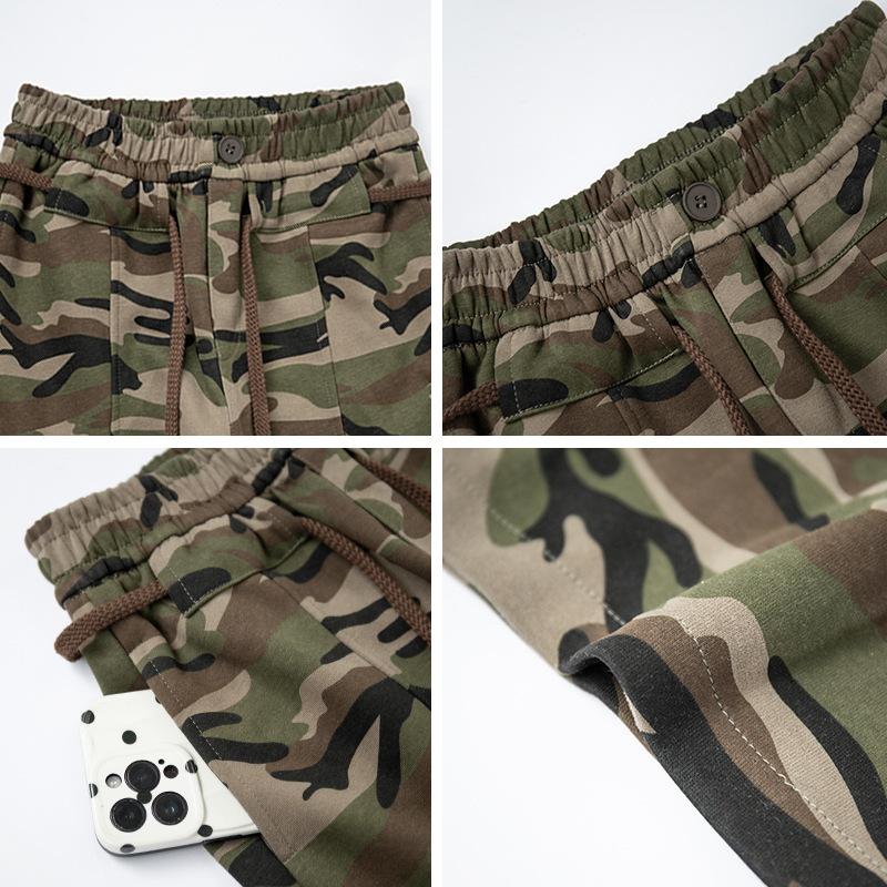 Retro Camouflage Sports Pants for Women In Spring and Autumn Loose Straight Casual Sports Work Pants Lazy Style Pants